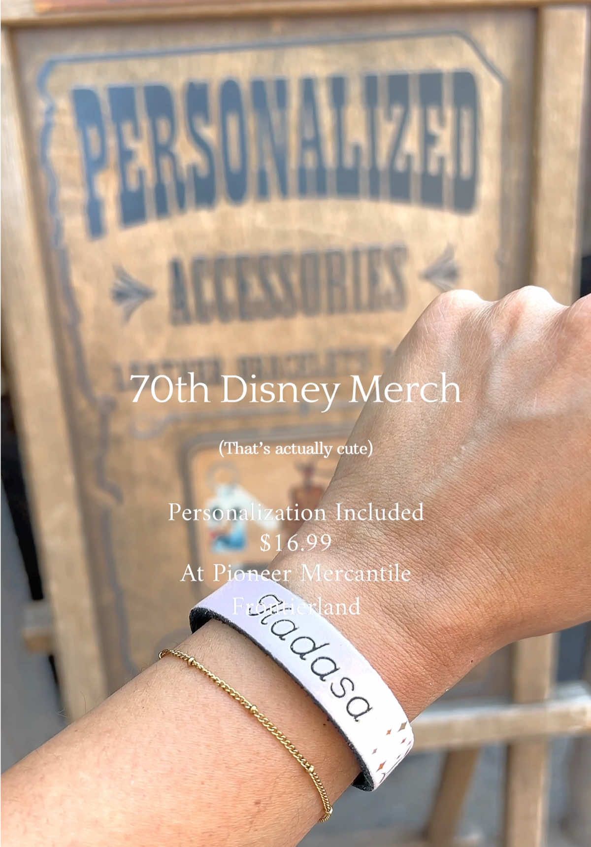 Save this post! I finally found a cute & affordable Disneyland 70th anniversary merch piece AND it can be personalized (included in the $16.99 + tax price!) I love pink & gold so this bracelet caught my eye immediately & I’m super picky on merch 😂 Also makes the perfect gift for people with non traditional names like myself 💗 There’s so many styles & colors to choose from! #Disneyland #Disneymerch #disneyland70 #disney #fyp 