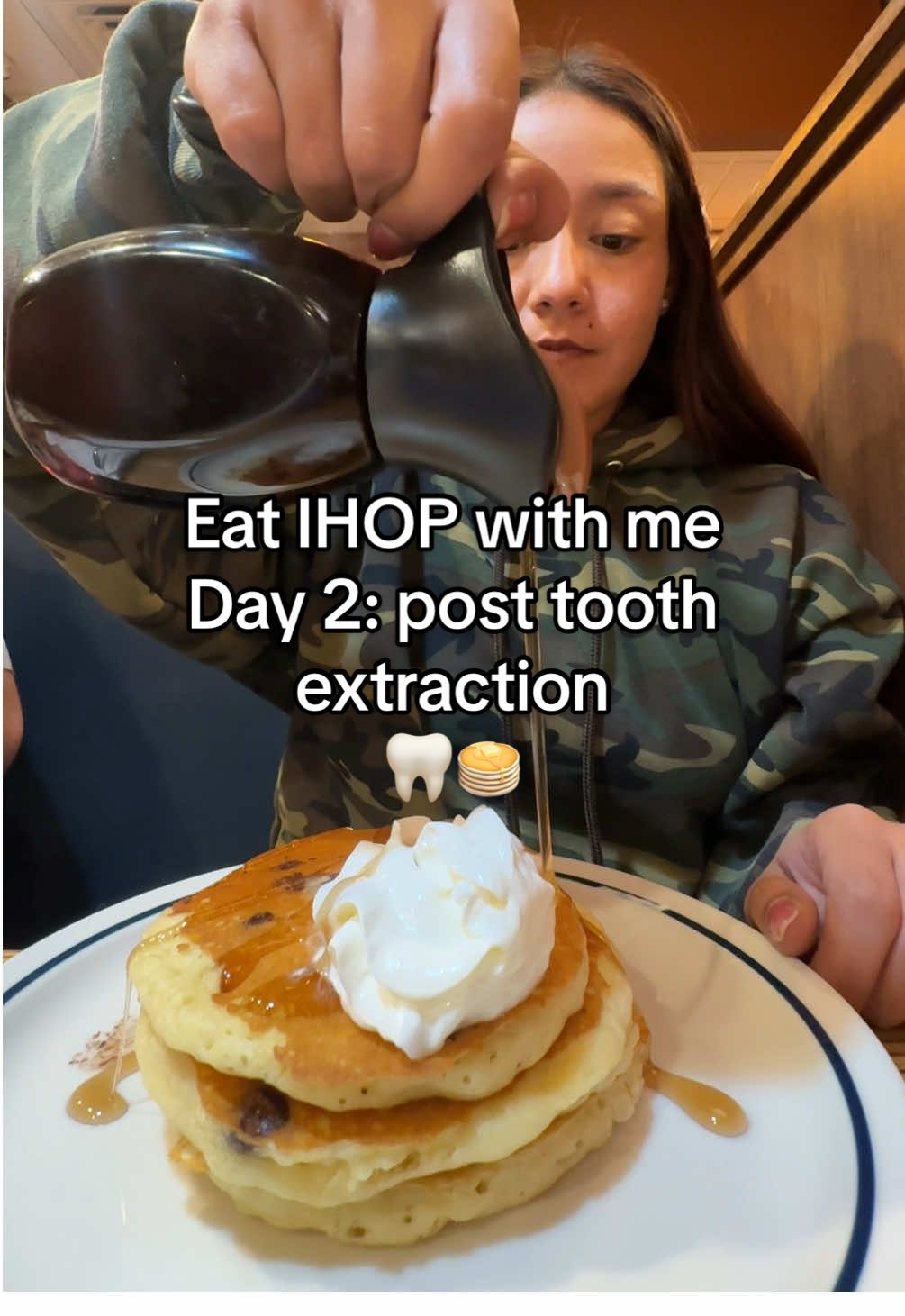 Soft foods only for a few days 🙂🦷 #toothextraction #ihop #food #Foodie #FoodTok #postop #foodtiktok #chocolatechip #chocolatechippancakes #ihopfood #softfood #whatiate #everythingiate #yummy #tasty #softfooddiet #eatwithme #eating #florehcita #florehcitafoodie 