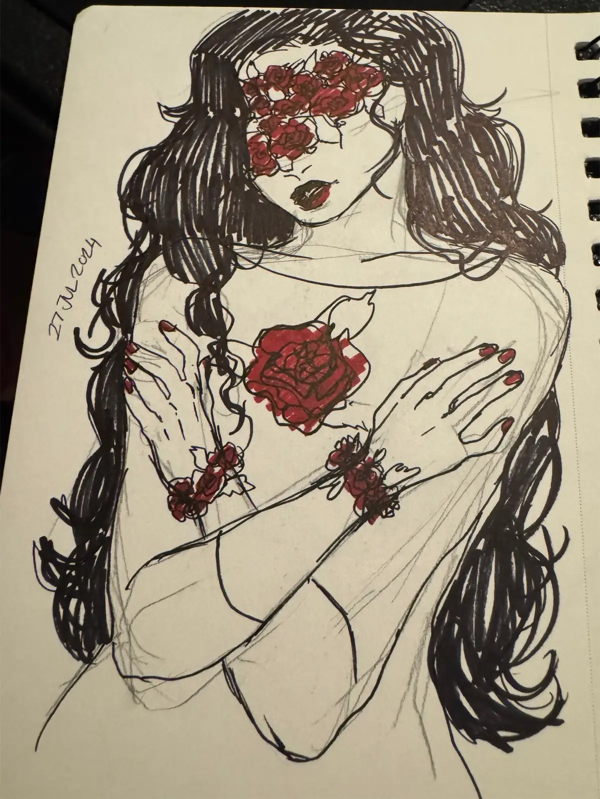 I picked my favorite ones. They’re mainly done at work when I have nothing else to do. . . . #doodles #pendrawings #sketches #unfinishedartwork #forfun