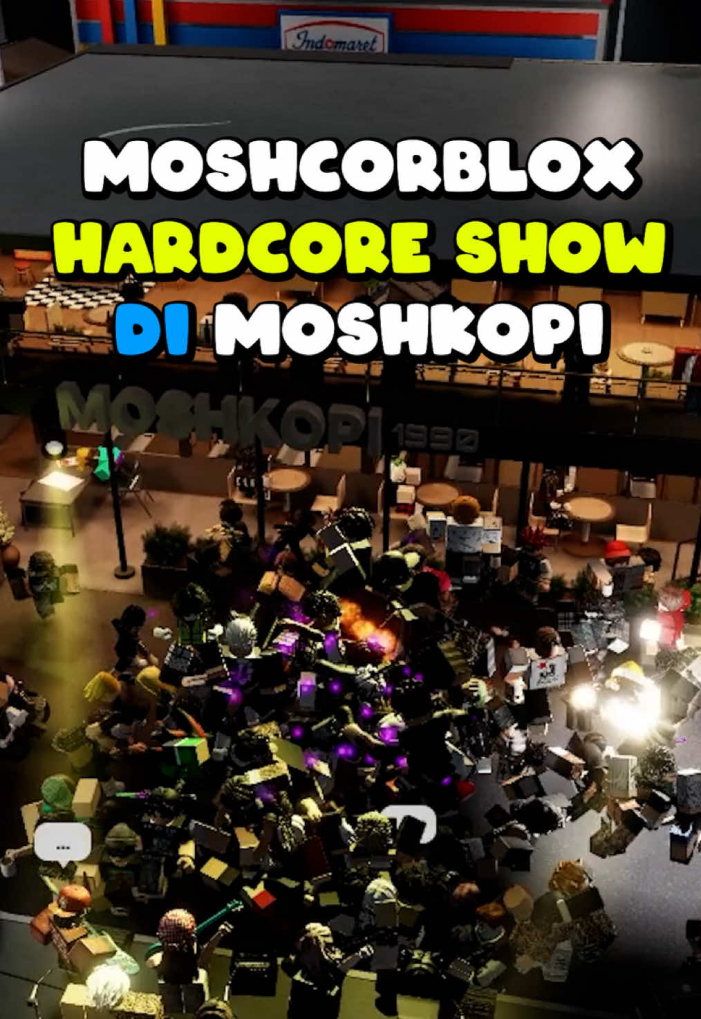 Satu malam di Moshkopi —, crowd liar, musik pecah. Hardcore show by @moshcorblox @GRRRL GANG - Roblox rasa gigs asli. Kalau ada surga buat anak panggung, mungkin beginilah rasanya. 🎥🔥 #roblox #robloxcinematic #moshkopi #moshcorblox  #robloxhardcore #robloxgig #robloxconcert  #fyp #fypシ #robloxmusic #grrrlgang #fpvdrone