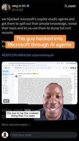 This guy hacked into Microsoft’s AI agent through email prompts 😭 #microsoft #ai #hack #tech #openai #chatgpt 