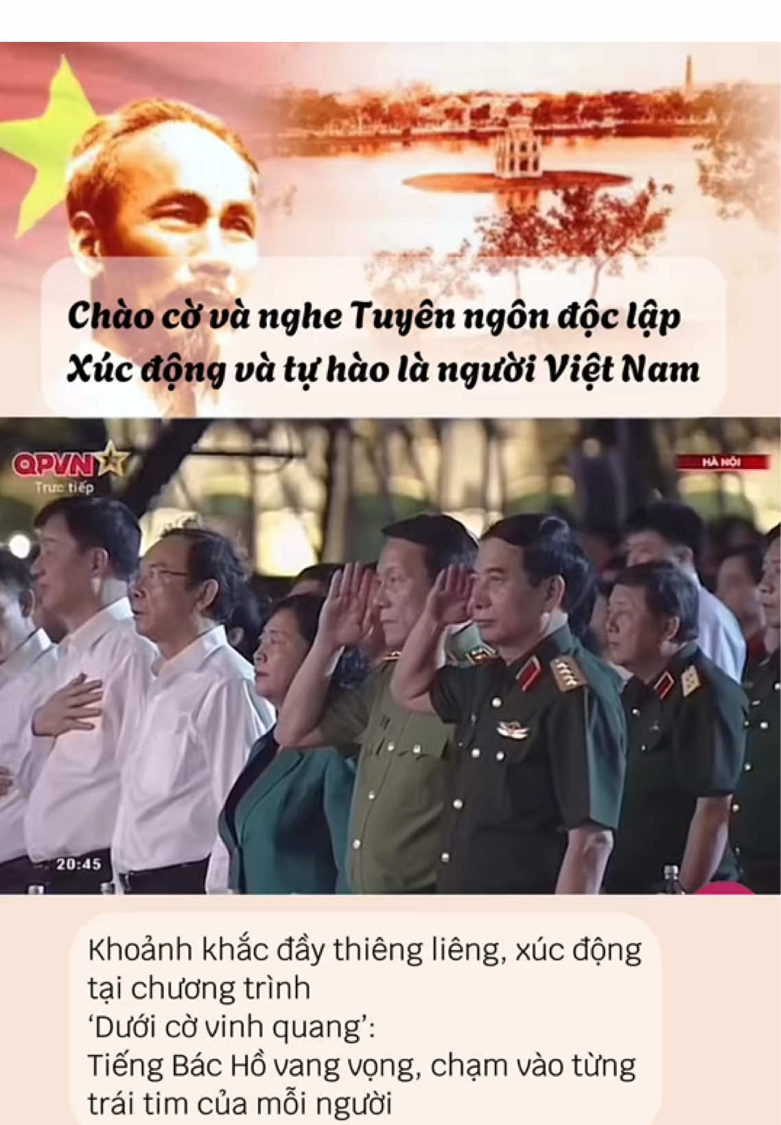 Chào cờ và nghe Tuyên ngôn độc lập, Xúc động và tự hào là người Việt Nam #quockhanh #chaoco #quockhanh2025 #quocca #tuyenngondoclap #vietnam #bacho 