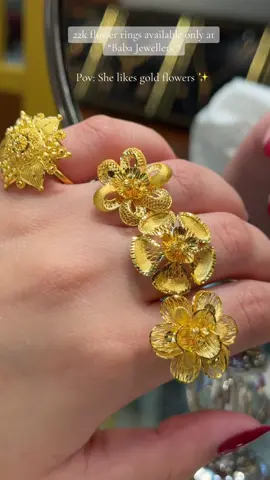 Limited stock available!! 22 carat turkish flower rings ♥️  #22caratgold #goldrings #flowerring #turkishdesign #fyp #xybca #gerrard #forher #unique #gta #foryoupage #weddingseason #indiabazaar 