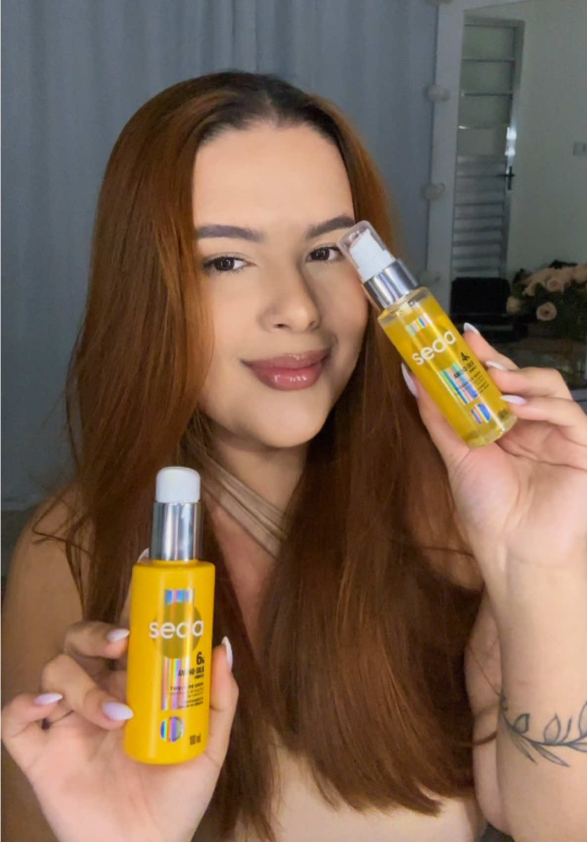2 produtos para acabar com seu frizz😍💛 Leave-in Serúm Tratamento e Serúm + Óleo Tratamento Amino-Silk de @Seda Oficial 💛 . . . #SedaAminoSilk #Seda #AminoSilk #hair #dica #cabelo #dicadecabelo #produtinhos #fy #viral #beleza 