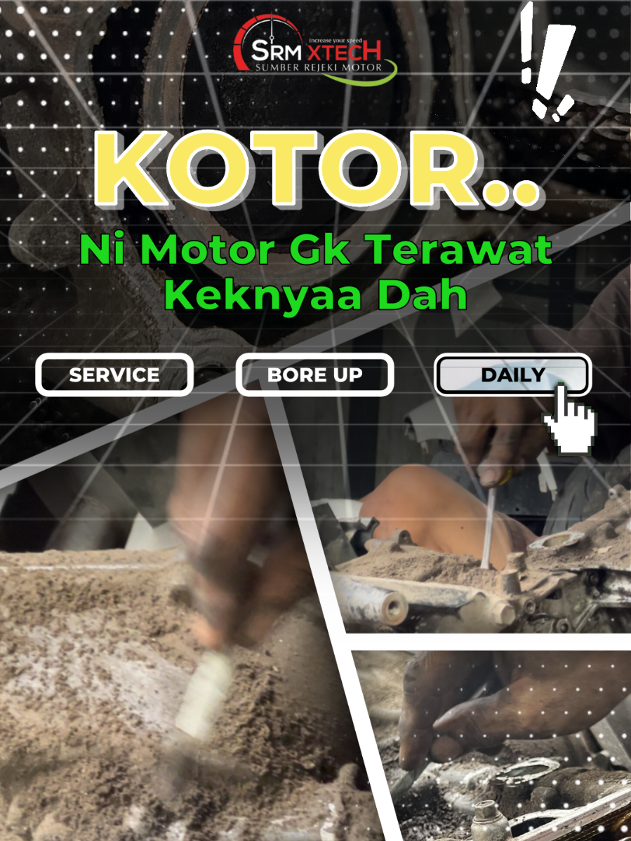 Ni motor pasti punya cerita kelam di masa lalunya 😔 #Service #bengkelmotor #srmxtech #turunmesin 