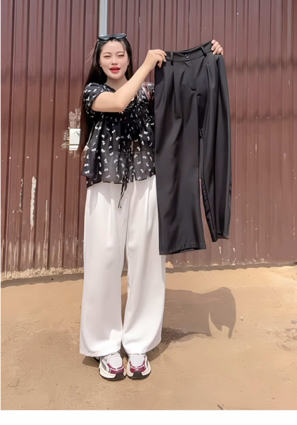 Quần suông bigsize che khuyết điểm, quần dài ống rộng bigsize, quần lưng cao #ươc_duoc_len_xu_huong #conhobigsize #thoitrangbigsize #chubbygirl #quansuong 