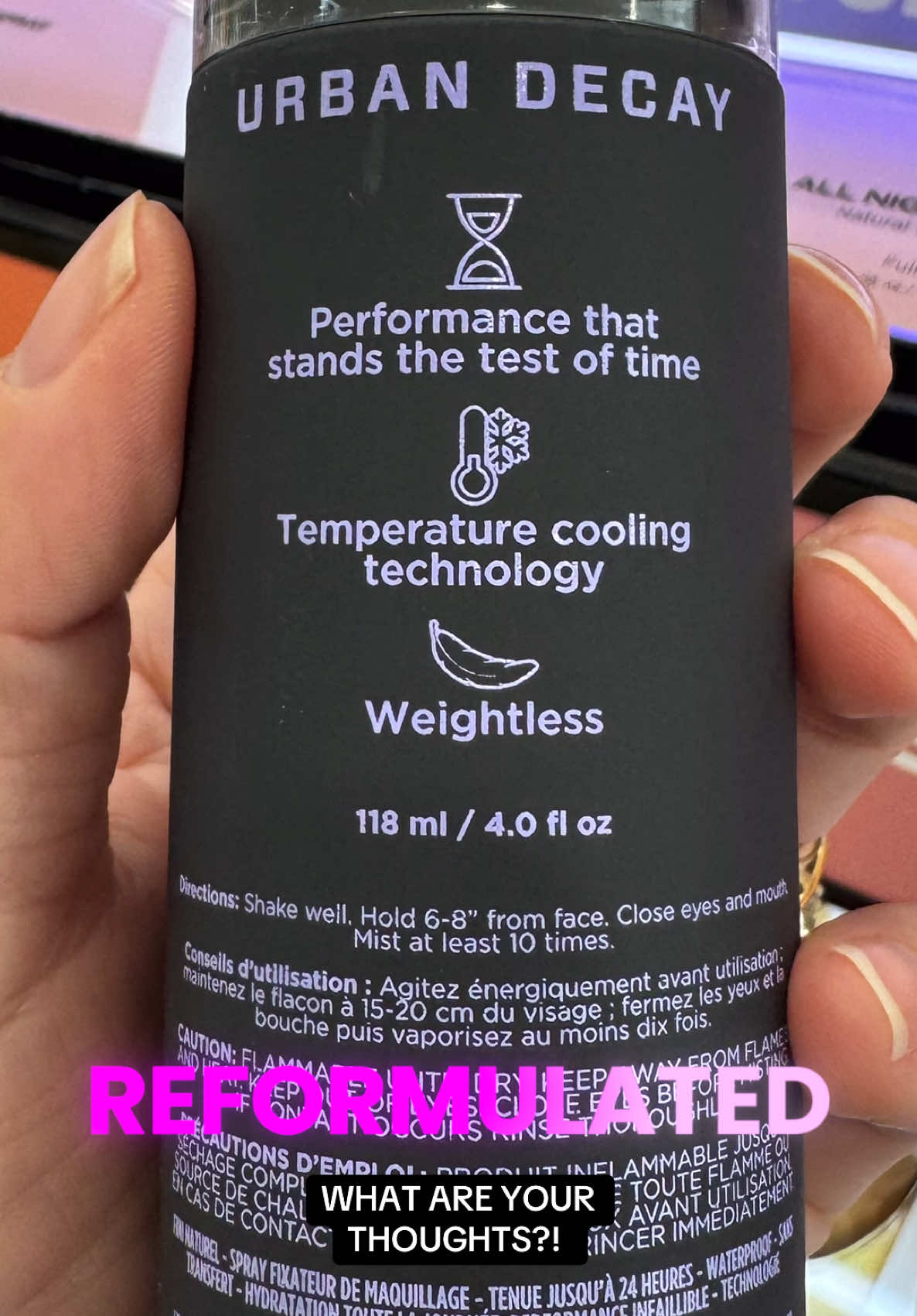 I’ve tried the Natural and Glow finishes (haven’t purchased or tried the Matte yet). In the new formula, the Natural version feels a bit tacky right after you spray it, but that goes away once it sets. The mister is noticeably improved, much finer and less aggressive imo…so the application feels more even (not sure if it’s the cap or nozzle change, but it’s better). As for performance, both have held up as well as the previous All Nighter formulas. I’ve been a long-time user, and based on this update, I’ll keep repurchasing. What are your thoughts? @urban decay #allnightersettingspray #newproductalert #settingspray #longeearingmakeuphacks #longwearingmakeup #urbandecaycosmetics #urbandecay 