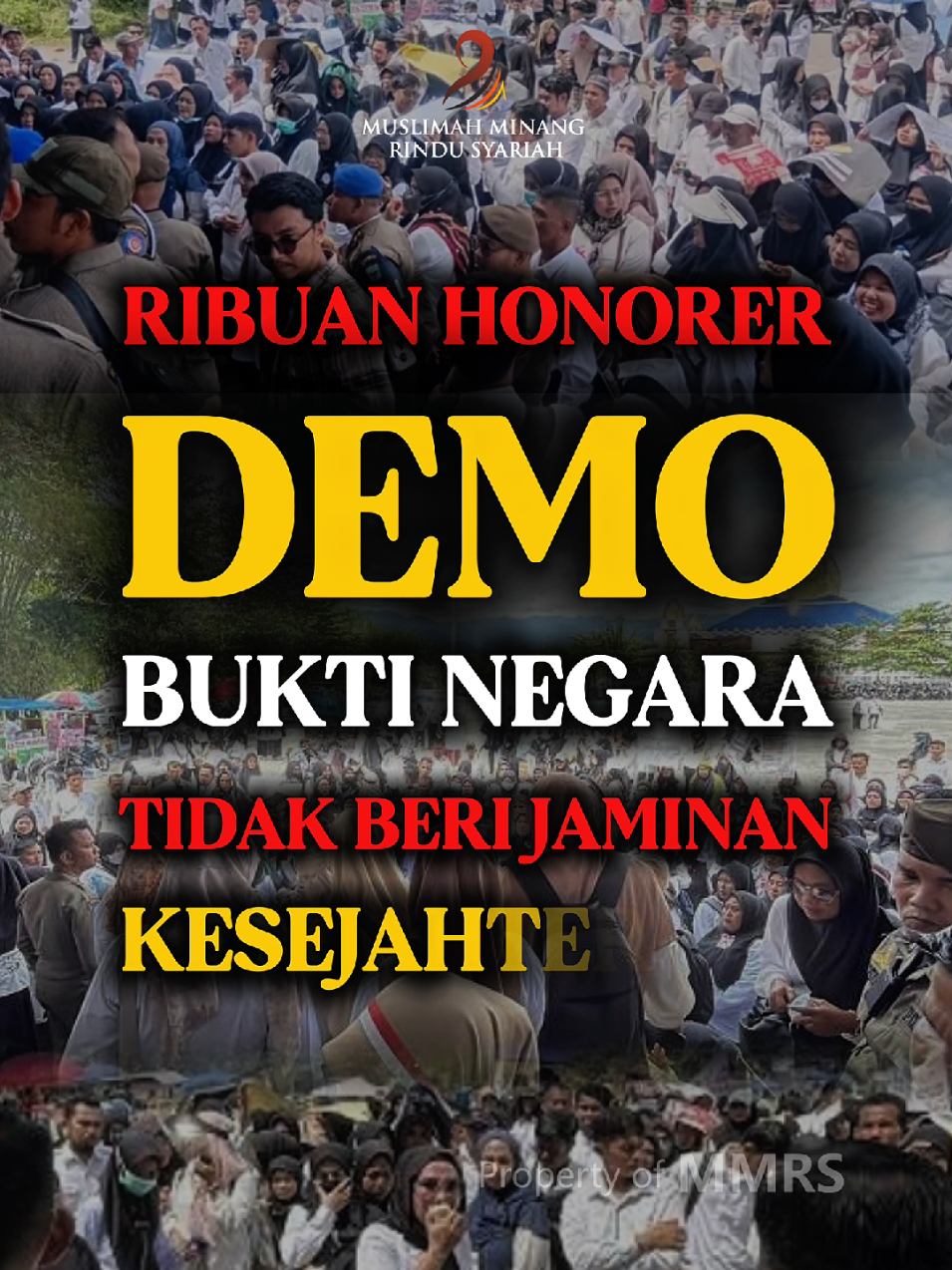 /Ribuan Honorer Demo, Bukti Negara Tidak Beri Jaminan Kesejahteraan/ Ribuan tenaga honorer di Padang Pariaman turun ke jalan menuntut kejelasan status setelah sekian lama mengabdi. Telah puluhan tahun bekerja namun hingga saat ini tidak ditetapkan sebagai pegawai tetap. Sangat ironis bagaimana  negara memperlakukan rakyatnya. Jika negara benar-benar hadir sebagai pengurus urusan rakyat maka status, gaji, dan masa depan para tenaga kerja ini seharusnya jelas.Yang ada malah sebaliknya, tenaga kerja dipekerjakan saat dibutuhkan saja. Beginilah wajah sistem kapitalisme. Negara tidak lagi bertindak sebagai pelayan rakyat, melainkan seperti perusahaan yang menghitung untung rugi. Maka wajar jika demo dan keresahan terus terjadi. Karena ini bukan hanya masalah aturan, tapi masalah sistem. Dalam Islam, setiap petugas publik memiliki kontrak yang adil dan status yang pasti. Tidak ada istilah “honorer seumur hidup” atau “pekerja bayangan”. Keadilan tidak akan lahir dari tambal sulam kebijakan. Hanya akan hadir jika sistemnya berubah total. Dan Islam dalam penerapan sistem nya secara Kaffah adalah satu-satunya sistem yang mampu menjamin itu. #MMRSNews #GuruHonorer #IsuHangat #HotNews Yuuuk raih pahala bantu sebar kebaikan dengan like, share dan comment postingan ini yaaa 🌻 Silahkan follow dan subscribe Fanspage, Instagram, Telegram, YouTube dan Tiktok 🌻 @MuslimahMinangRinduSyariah @MuslimahMinangRinduSyariah ===================== Berkarya Untuk Mencerdaskan Ummat ✊
