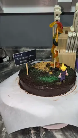 this was a protein cake if you are wondering 🤸🏼‍♀️ #finalfantasy7 #cloud #gamer #ff7 #nerd 