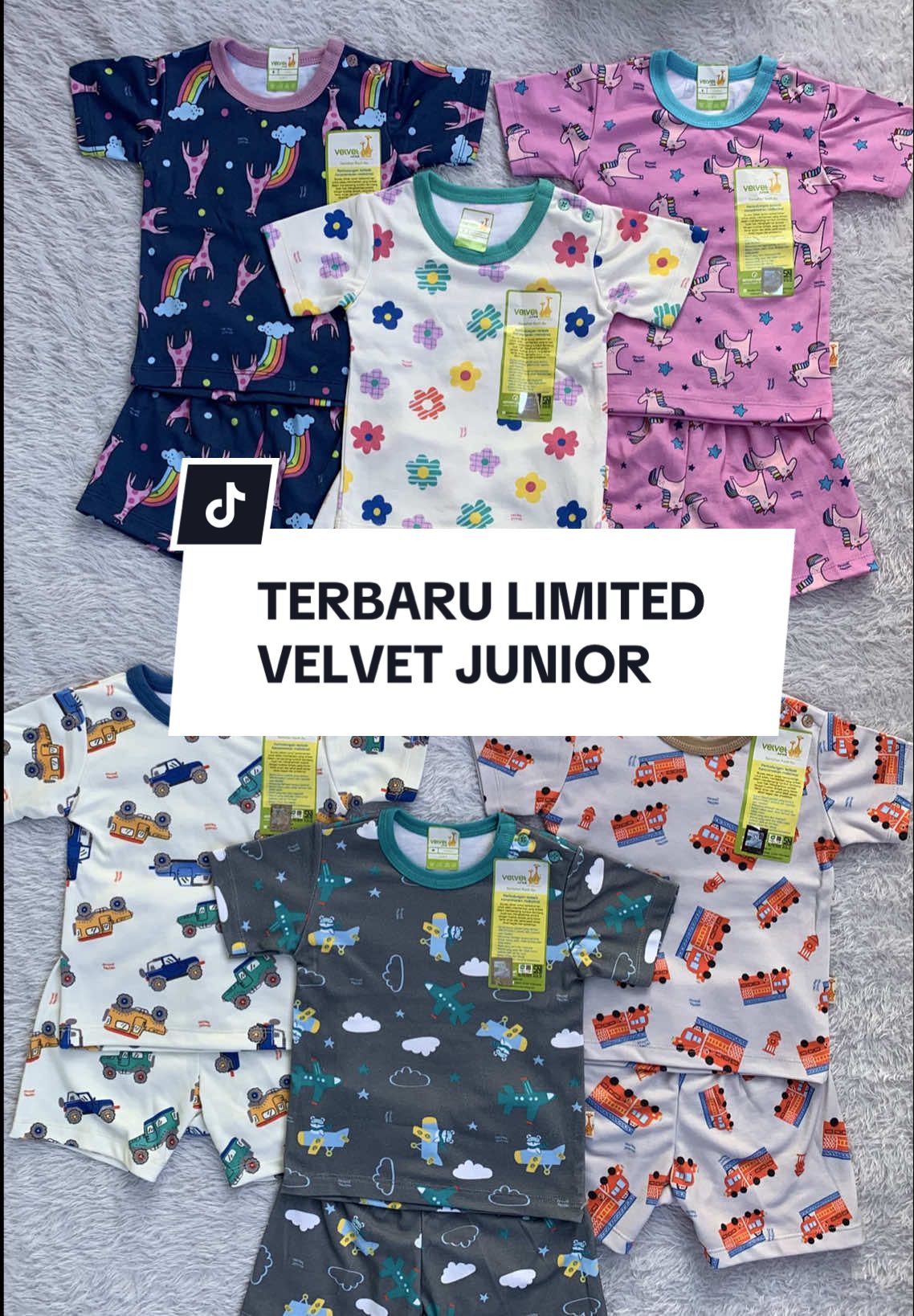 Hiii moms👋🏻🥰🤩 ready motif TERBARU LIMITED EDITION BY VELVET JUNIOR🤩 lgsg aja cek keranjang nya ya moms👉🛒#OOTD #setelan #velvet #velvetjunior #limited 
