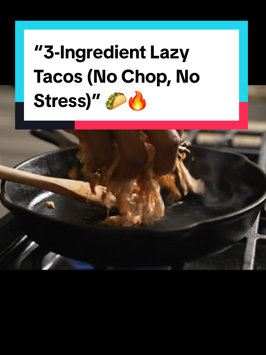 Too tired to cook after a long day? These 3-Ingredient Lazy Tacos will save dinner in under 10 minutes no chopping, no stress, all flavor. Perfect for busy nights, late snacks, or lazy weekends. 🛒 Ingredients: 6 small tortillas (flour or corn) 2 cups shredded rotisserie chicken (store-bought) ½ cup avocado crema (store-bought or pre-made) 👨🏾‍🍳 Steps: 1. Heat a skillet over medium heat. 2. Add shredded rotisserie chicken and let it warm for 2–3 minutes, letting it sizzle. 3. Warm tortillas in the skillet or microwave for a few seconds. 4. Fill tortillas with the hot chicken. 5. Drizzle generously with avocado crema. 6. Optional: sprinkle black pepper or chili flakes for extra flavor. Dinner’s done—no chopping board, no mess, no stress. Try it tonight and duet with your own lazy taco hack! 🌮✨ #LazyTacos #3IngredientRecipe #NoChopNoStress #EasyDinner #TikTokRecipes #DinnerHack #LazyCook #FoodTok #WeeknightDinner #QuickMeals #5MinuteMeals #TacoLover #EasyCooking 