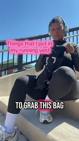 My running vest keeps me sane during my walk/run bc who feels like holding stuff🤷🏽‍♀️ #over40fitness #runner #vest #curvyrunner #runningjourney 