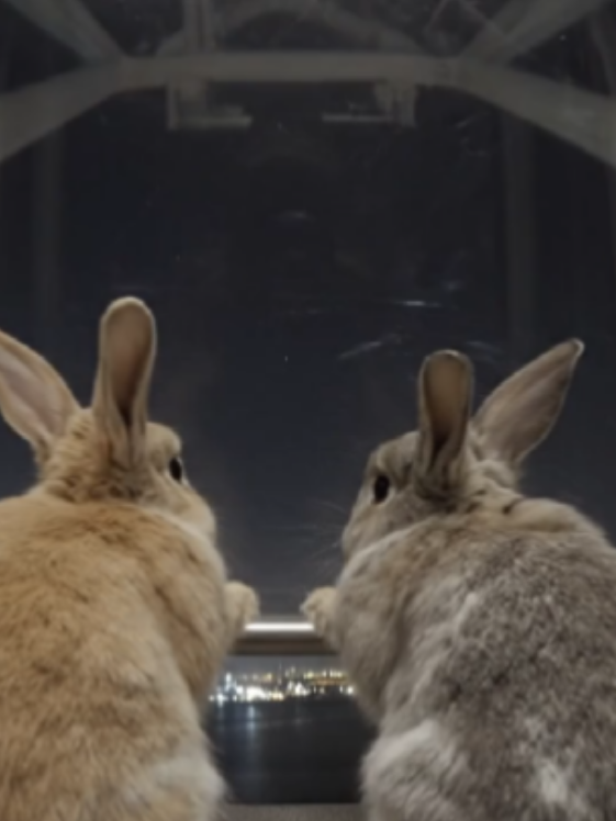My security camera caught the quietest passengers on the wheel. 🎡 #bunny #bunniesoftiktok #rabbits #cuteanimals #fyy #ferriswheel #bunnies 