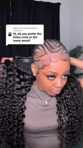 Replying to @dreamsofagoat  Kinky Curly vs Water Wave half wig ? I hope this helps the gurls out 💗🫶🏽 #summerwig #fyp #halfwig #iseehairbeauty #wigtok 