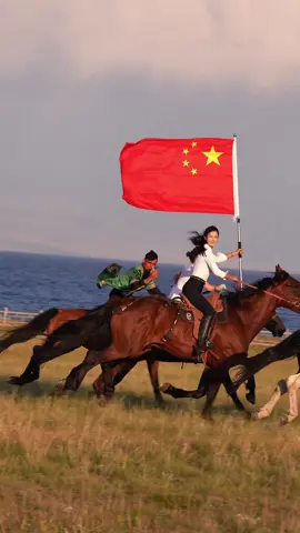 In the beautiful Sailimu Lake in Xinjiang, China