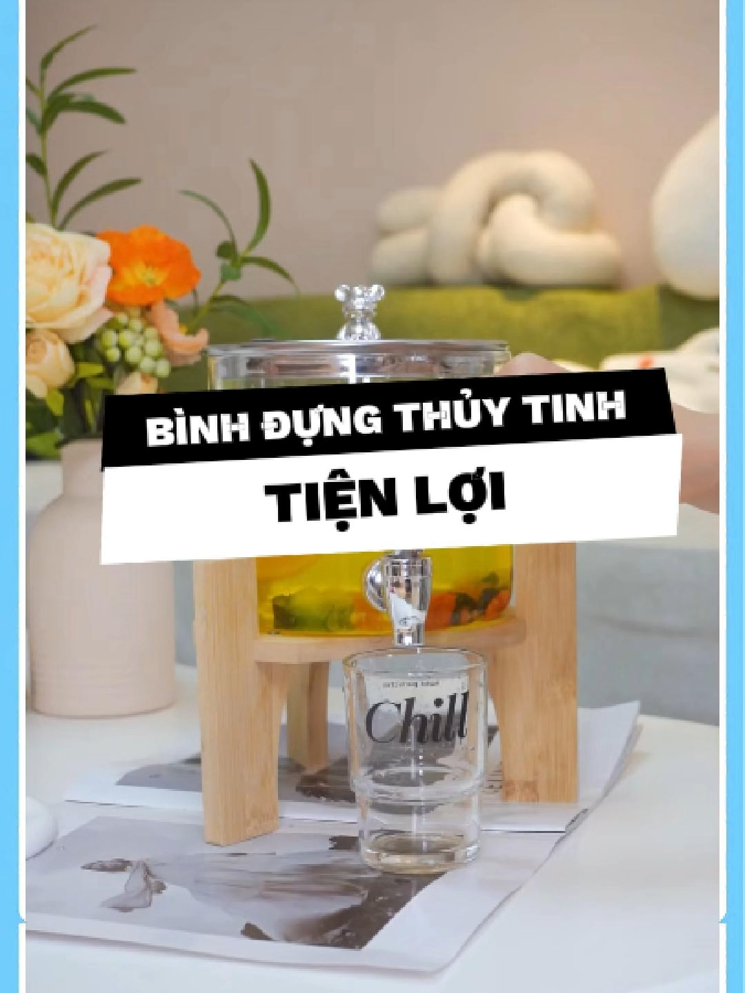 🍹 Bình Đựng Nước Thủy Tinh Có Vòi – Mát Lạnh Mỗi Ngày #binhdungnuocthuytinh #duyne0710 #giadungthongminh #giadungtienich #xuhuong #fyp