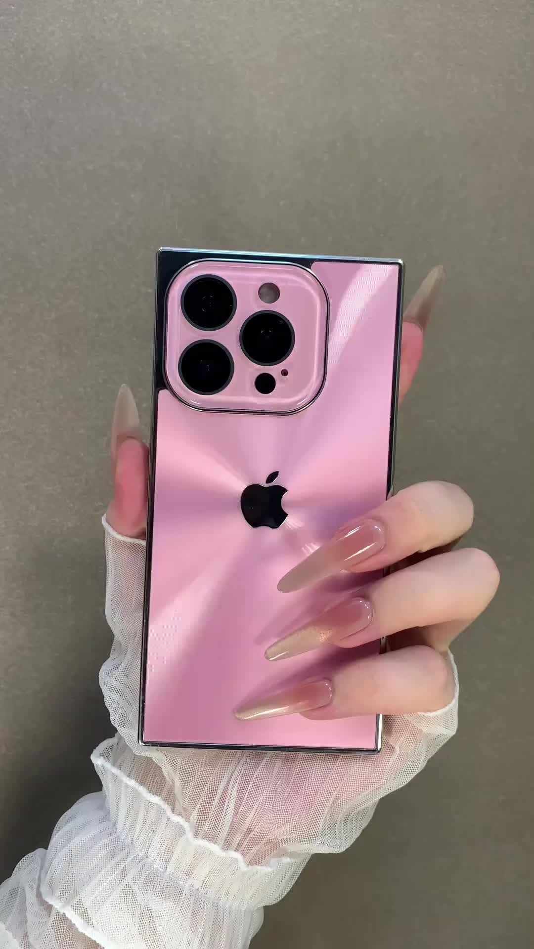 Aurora CD pattern square phone case with logo 