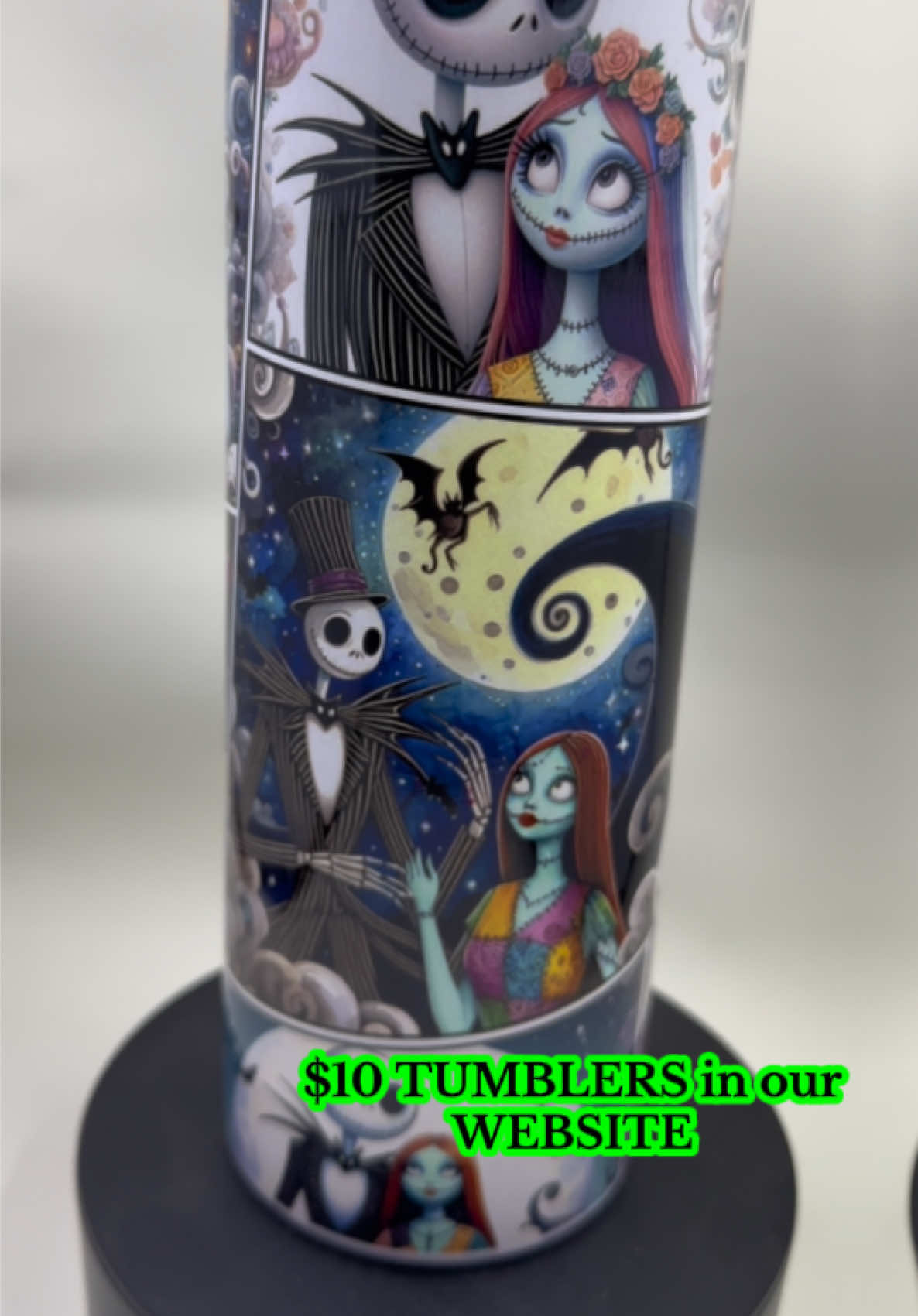 $10 HALLOWEEN TUMBLERS! Only in our website!! Link in profile page! 30 plus designs available to choose from!!! 20 oz tumbler with lid, straw, straw cleaner and rubber bottom for anti-slip!! Go Nowwww!!!! #halloween #spooky #spookyseason #nightmarebeforechristmas #coraline #tumblersoftiktok #20oztumbler 