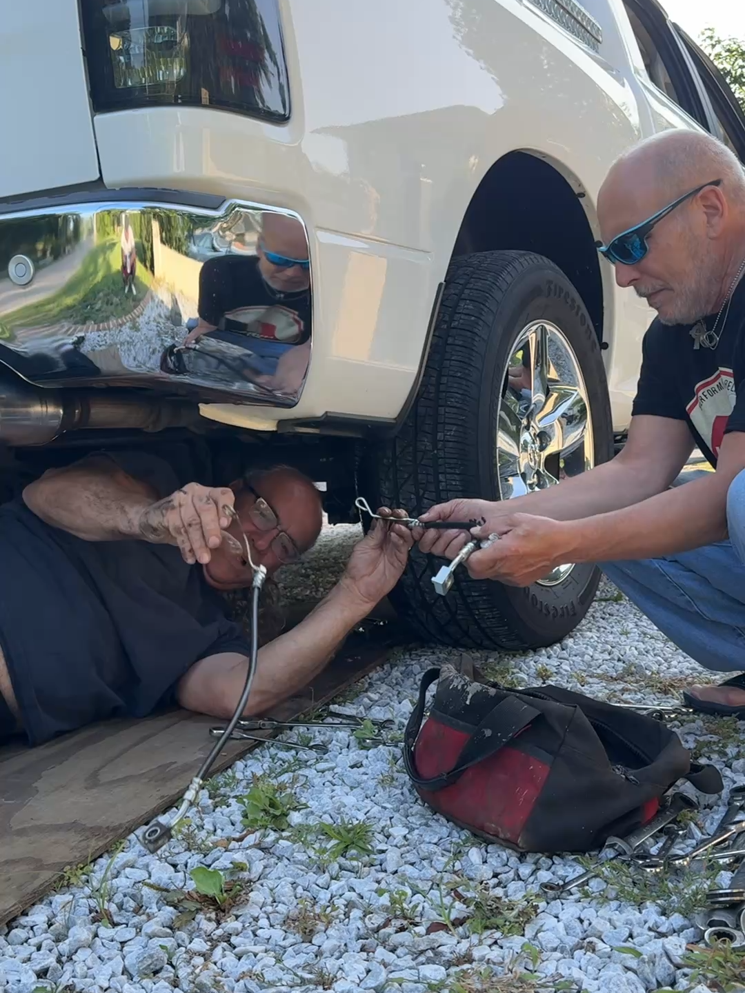 is this how you fix brakes??? pt2 subscribe to YouTube & watch the full videos!!! #repaiR #nyc #how #makeshiftgarage #makeshifthappen #makeshift #cool #crazystory #happen #car #mechanic #welder #fast #stick #huh #wow #forypupage #fyp #viralvideo #wild