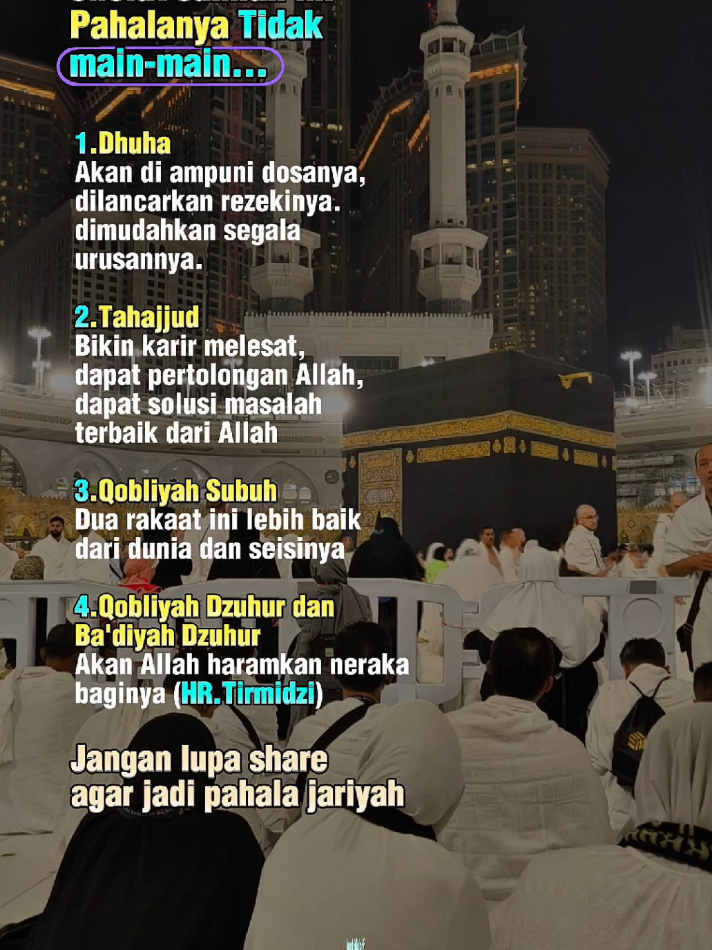 Sholat Sunnah ini Pahalanua Gak Main - main !!! - Dhuha  - Tahajud  - Qobliyah Subuh  - Qobliyah Dzuhur & Ba'diyah Dzuhur  #selfreminder #muhasabahdiri #motivasidiri #khalidbasalamah #adihidayat #makkah #makkahmadinah🕋 