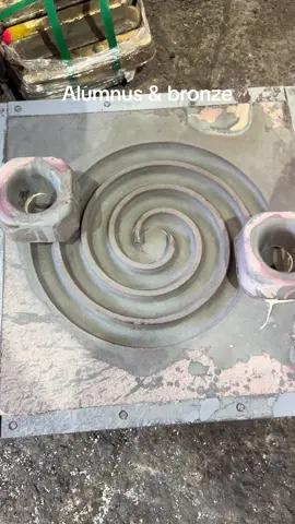 Aluminium & bronze  spiral 🌀🔥##billmansfoundry##moltenmetal##foundrylife##bronze##aluminum