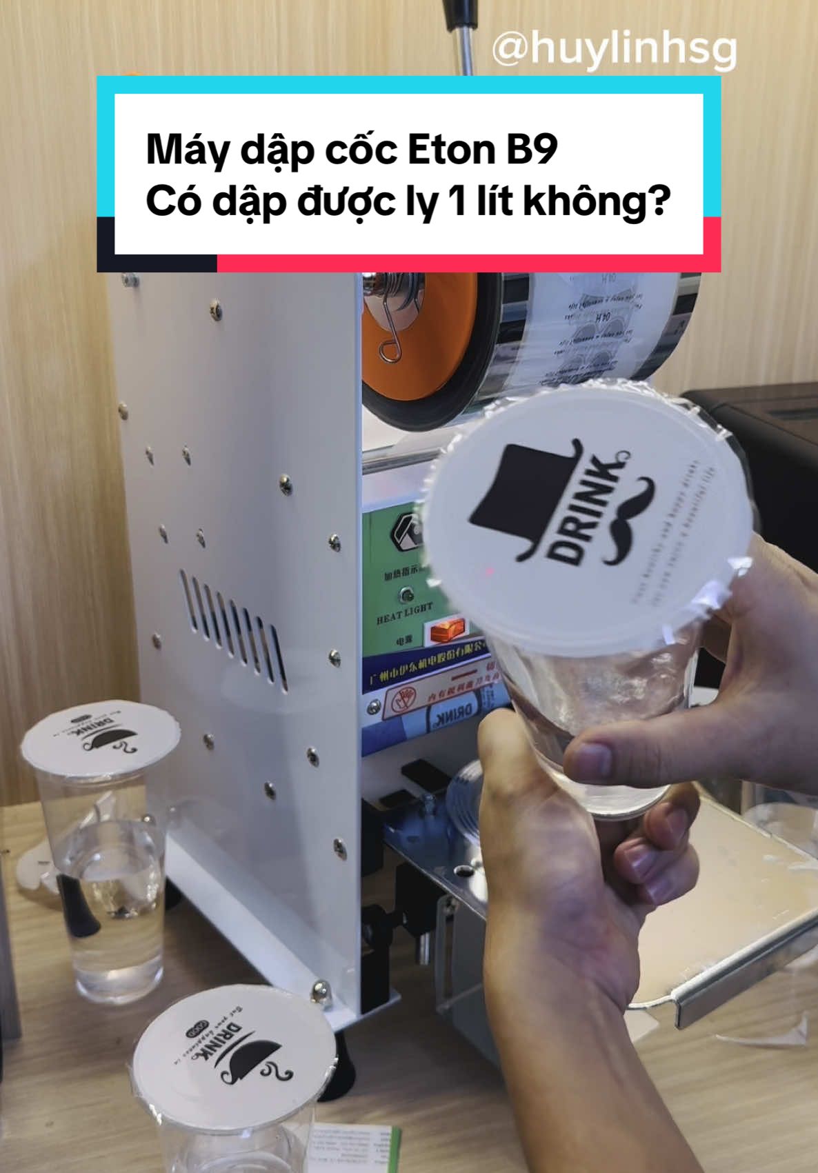Máy dập cốc Eton B9 có dập được ly 1 lít không??? #huylinhsg #thietbiphache #eton #maydapcoc #maydaply 