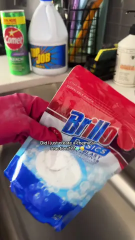 First time using this Brillo powder and I can say it smells really gooddddd Omgosh I loveee bleach cleanssss the wayyy this the powder started fizzing up after I put the bleach tho scared me lol  #SinkScrubSatisfaction #BleachyCleanVibes #ScrubTok #SparkleAndShine #DeepCleanGoals