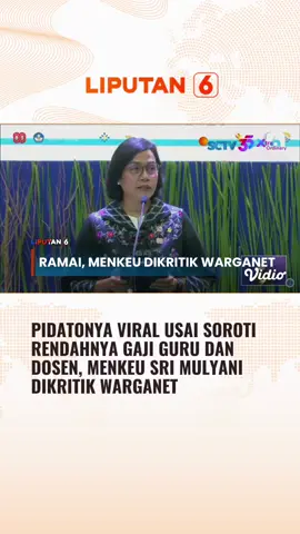 Menteri Keuangan, Sri Mulyani berkomentar soal gaji guru dan dosen yang lagi banyak dibahas di media sosial. Pernyataannya mengundang reaksi warganet. #liputan6 #liputan6sctv #newssctv #fypage #trending #fyppage #beritaterbaru #beritatiktok #trend #viral #berita #fypdong #fypシ゚ #fyp