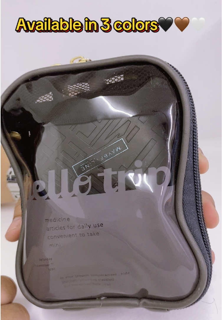 Compact & stylish — your perfect travel buddy! 🖤🤎🤍 Available in 3 colors. Grab yours now! #pouch #pouchmakeup #organizer #bagorganizer #makeuppouch #travel #travelbucketlist 