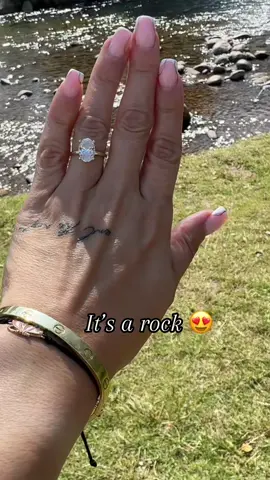 It’s a rock #fyp #fiance #itsarock #engaged #couples #ringcheck 