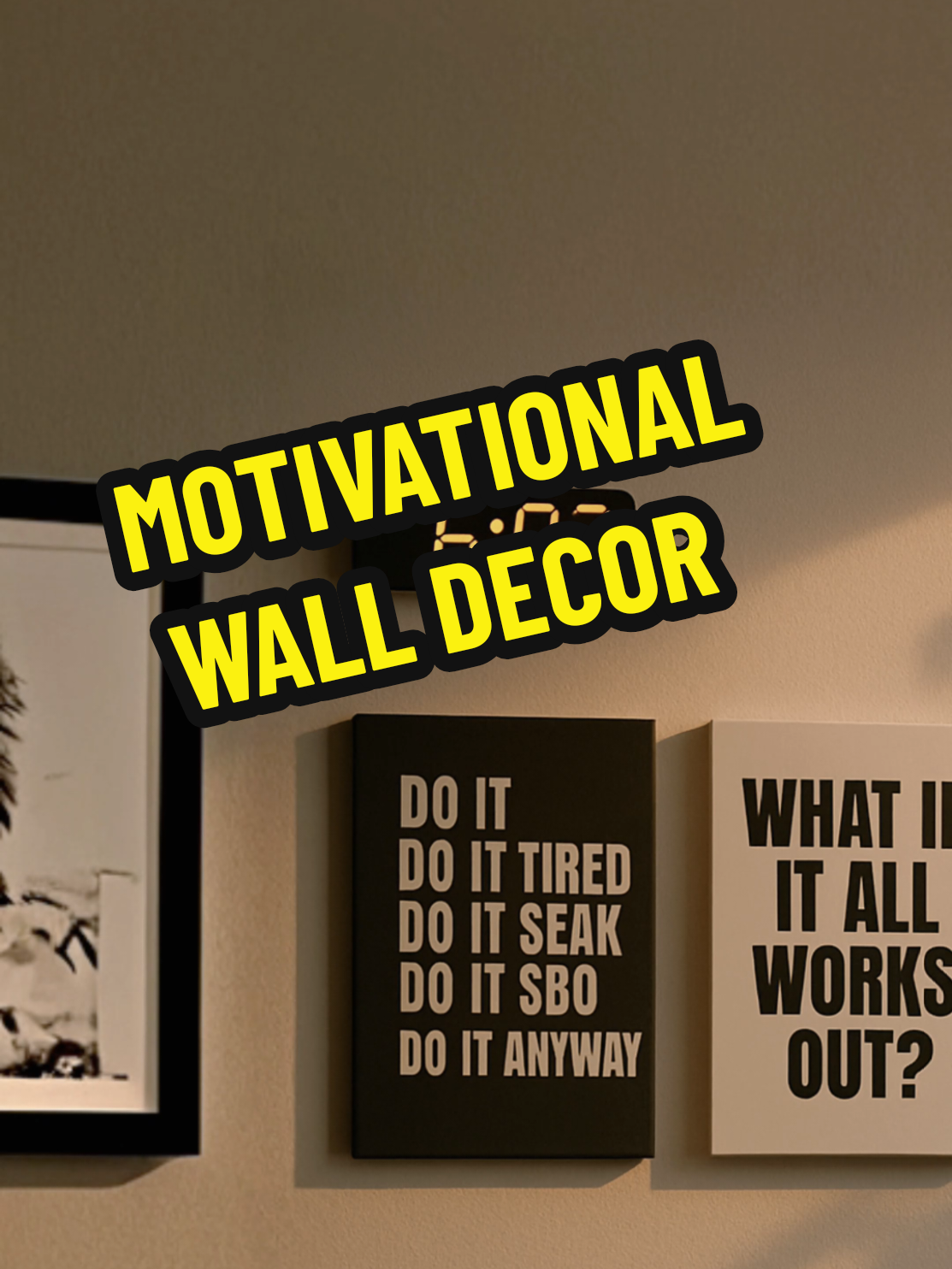 Transform your space and mindset! This sleek motivational wall décor is the perfect daily reminder to stay focused, inspired, and unstoppable—right from the comfort of your home. #homedecorfinds #roommakeover #tiktokmademebuyit 