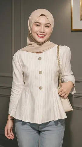 Arika Blouse Stripe Atasan Peplum Wanita Salur Lengan Puff Fit Body Fitted Blouse Atasan Wanita#BlouseStripe#AtasanPeplumwanita#SalurLenganpuff#FitBodyFittet#blouseAtasanwanita#Atasanfitbodycantik#fyp