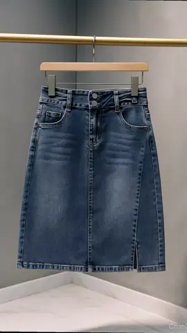 rok jeans span stretch pendek Belah Samping Pinggang Karet #jeans #rok #elegant #wanita #kekinian 