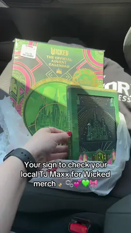 Found some Wicked merch at my local TJ Maxx thanks to TikTok 🙌🏻😍 #wickedmovie #merch #fyp #foryou #tjmaxx #wickedmerch #adventcalendar 
