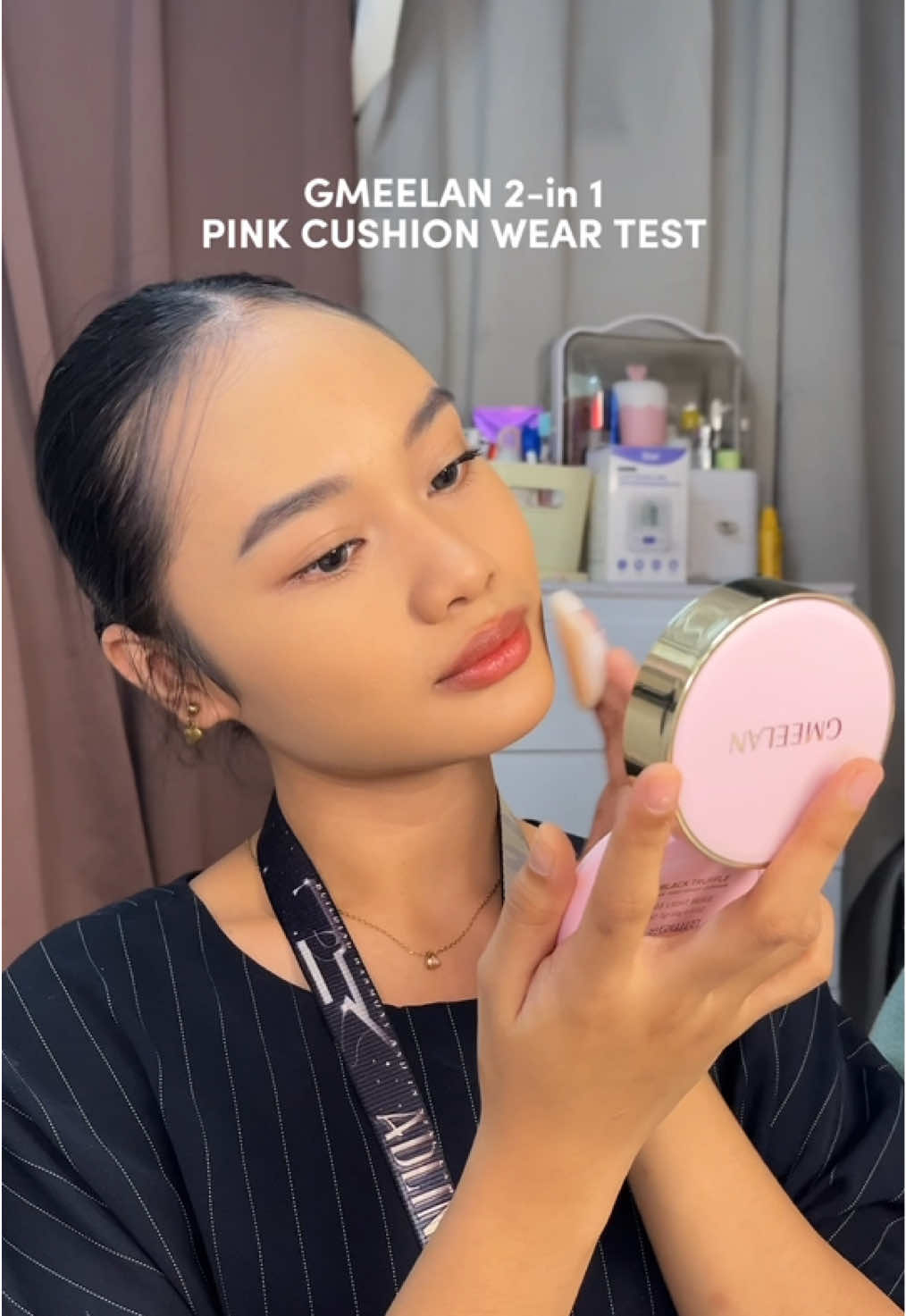 Gmeelan Pink Cushion Wear Test 🎀🕰️   #GMEELANPinkCushion #GMEELAN2in1cushion #mattecushion #cushion #longlasting #makeup  #BeautyTok #gmeelanph #weartest 