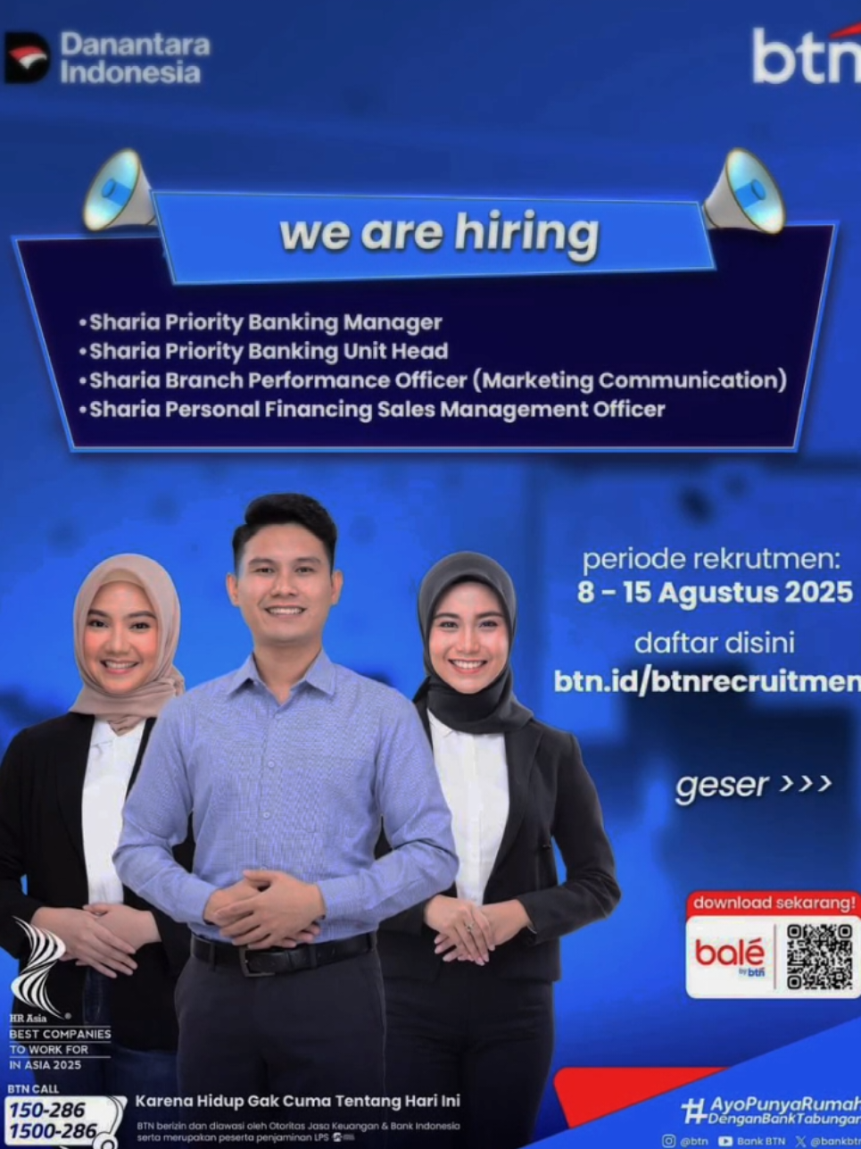 Replying to @rotiterbanggg_INFO LOKER BANK BUMN BTN 2025 🤩 Yang mau E-book belajar masuk BUMN ada di bio ya📍 #promomakanmerdeka #FreshGraduateTips #MasukKerja #CariKerja #lolosbumn #fyppppppppppppppppppppppp #JobReady #TipsKerja2025 