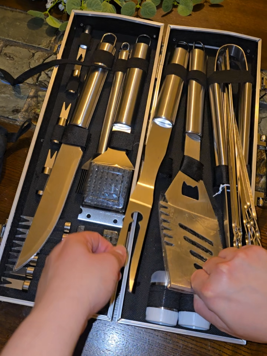 biene con 30pcs #BBQGrill #ToolSet  #HeavyDuty #StainlessSteel  #Cooking #Grilling #Grilling #Accessories 