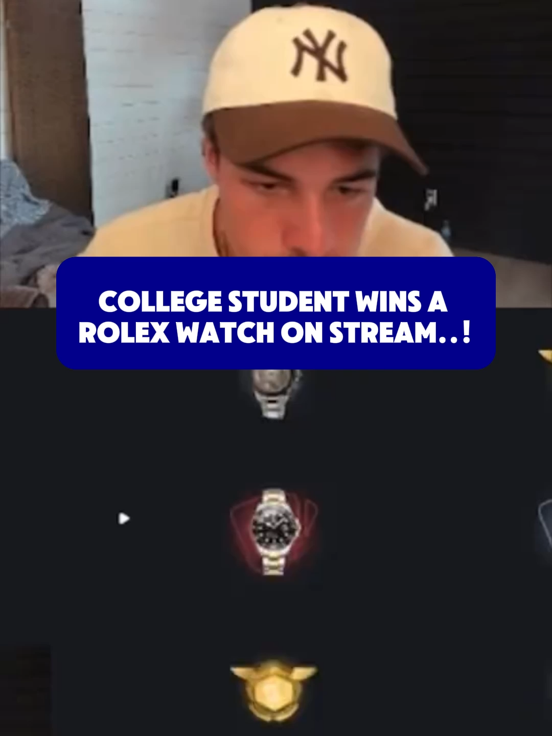 COLLEGE STUDENT WINS A ROLEX WATCH ON STREAM..! #packdraw #paratii #fyp