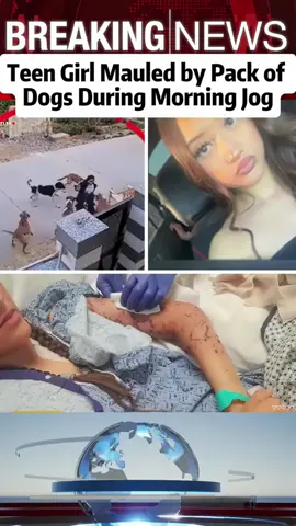 Teen Girl Mauled by Pack of Dogs During Morning Jog#breakingnews #news #fyp #dogattack