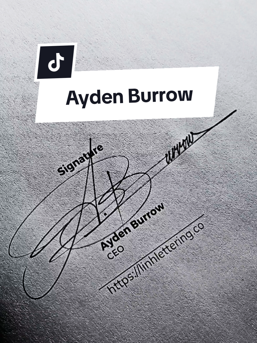 Signature for Ayden Burrow #signatureideas #initials #A #firma #letras 