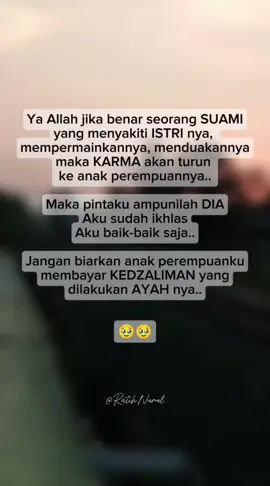 Jangan biarkan anak PEREMPUAN mu membayar KEDZALIMAN ayah nya..🤲 #quoterumahtangga #suamiistri #perselingkuhan #pernikahan #bismillahfyp #reelstrendings #quotesislami 