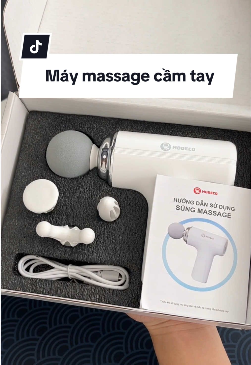 Máy massage cầm tay MODECO cao cấp, tiện lợi có bảo hành 12 tháng #maymassage #maymassagecamtay #review #hangoriviuu #xuhuong #viral 