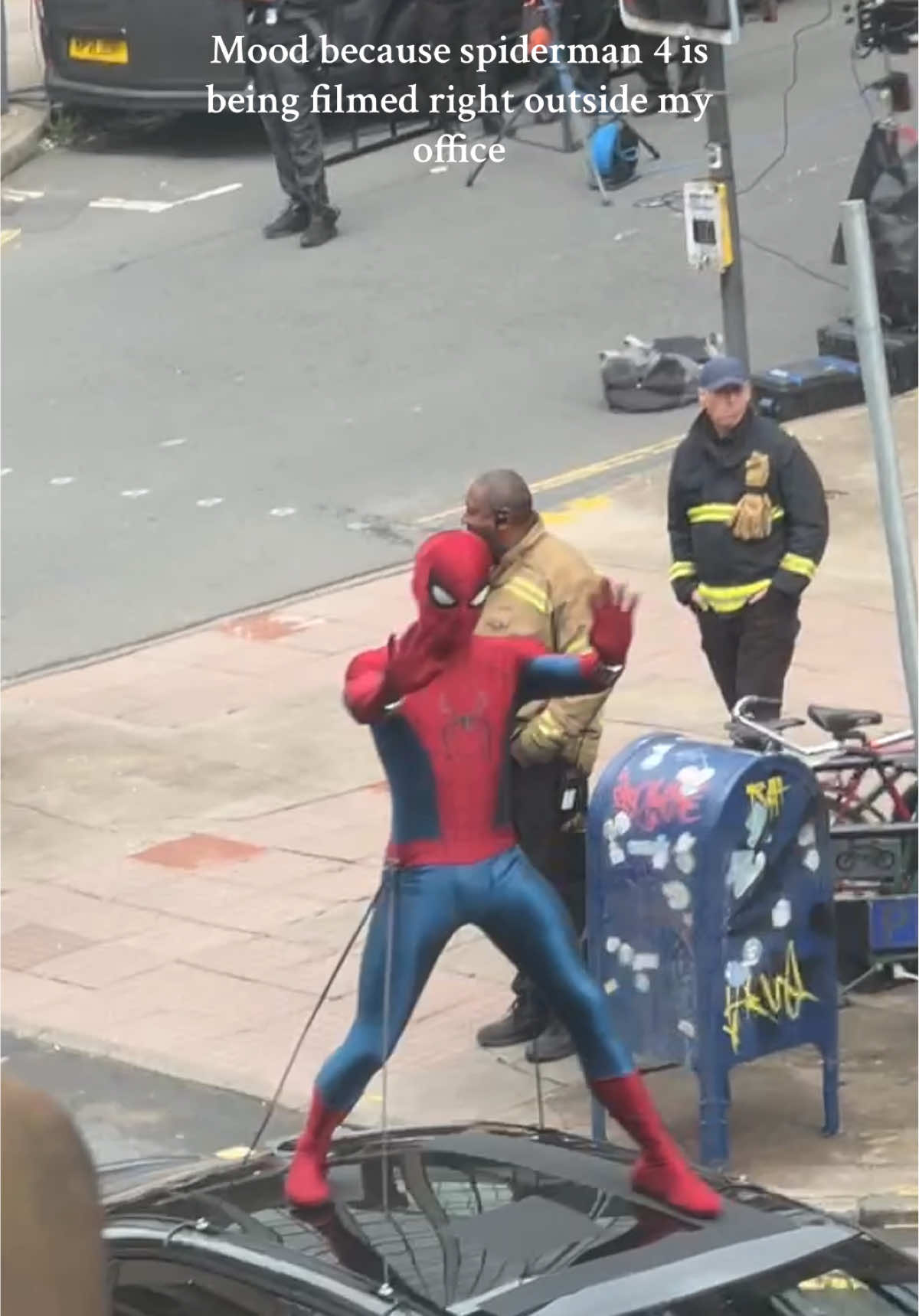 I will miss this 🥹 . . #spiderman #spiderman4 #spidermanbrandnewday #marvelmovies #glasgow #moviefilming #mcuedit #fyp #tomholland #wheelspin #spiderman4tomholland 
