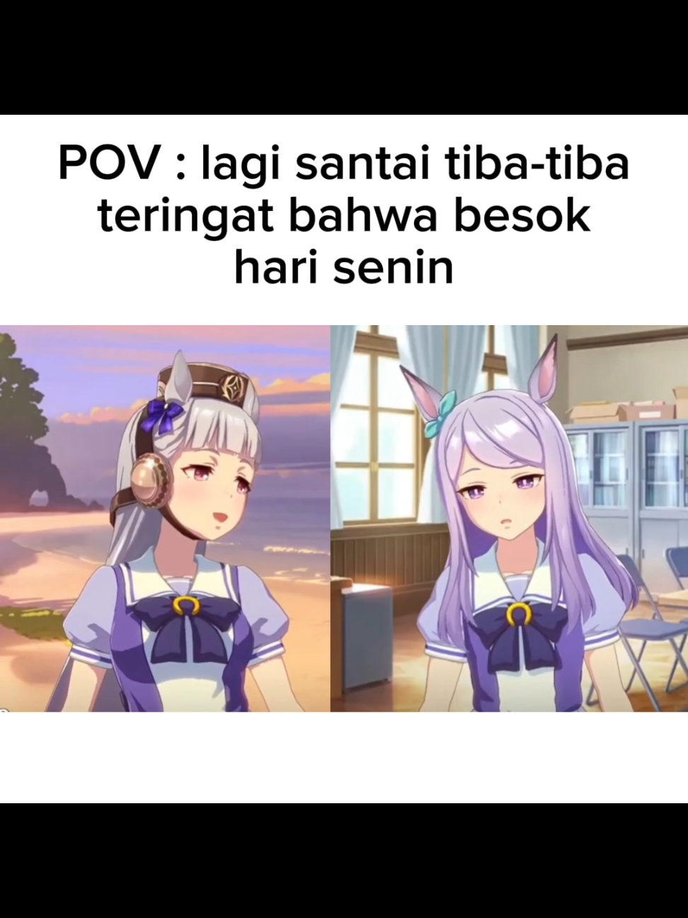 Duh , besok udah mau hari senin aja😔 . . . #fyp #animefyp  #umamusume #mejiromcqueen #goldship 