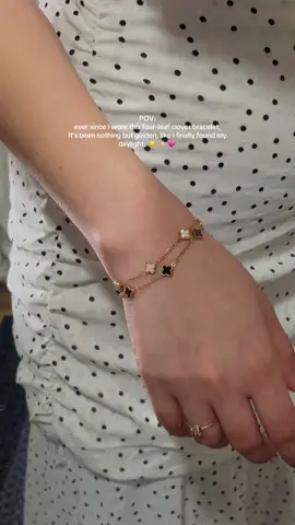 It’s my little reminder that I’m finally in my “daylight” era. ✨💚 #luckyvibes #clovercharm #tiktokfinds #cloverbracelet #bracelet #jewelryfinds #accessories #fyp #fyppppppppppppppppppppppp 