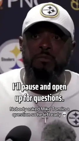 Pittsburgh Steelers head coach Mike Tomlin was waiting for a question, but none were asked so he left 😂 #steelers #nfl #football #pittsburgh #miketomlin (🎥: @Pittsburgh Steelers) 