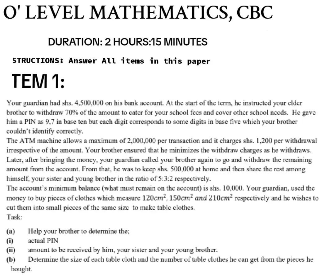 A collection of O' level CBC MATHEMATICS items from my question library. Let your son/daughter check them out and practice  #math   #newcurriculum  #competencybasedcurriculum  #olevel  #broncolineonlinemath