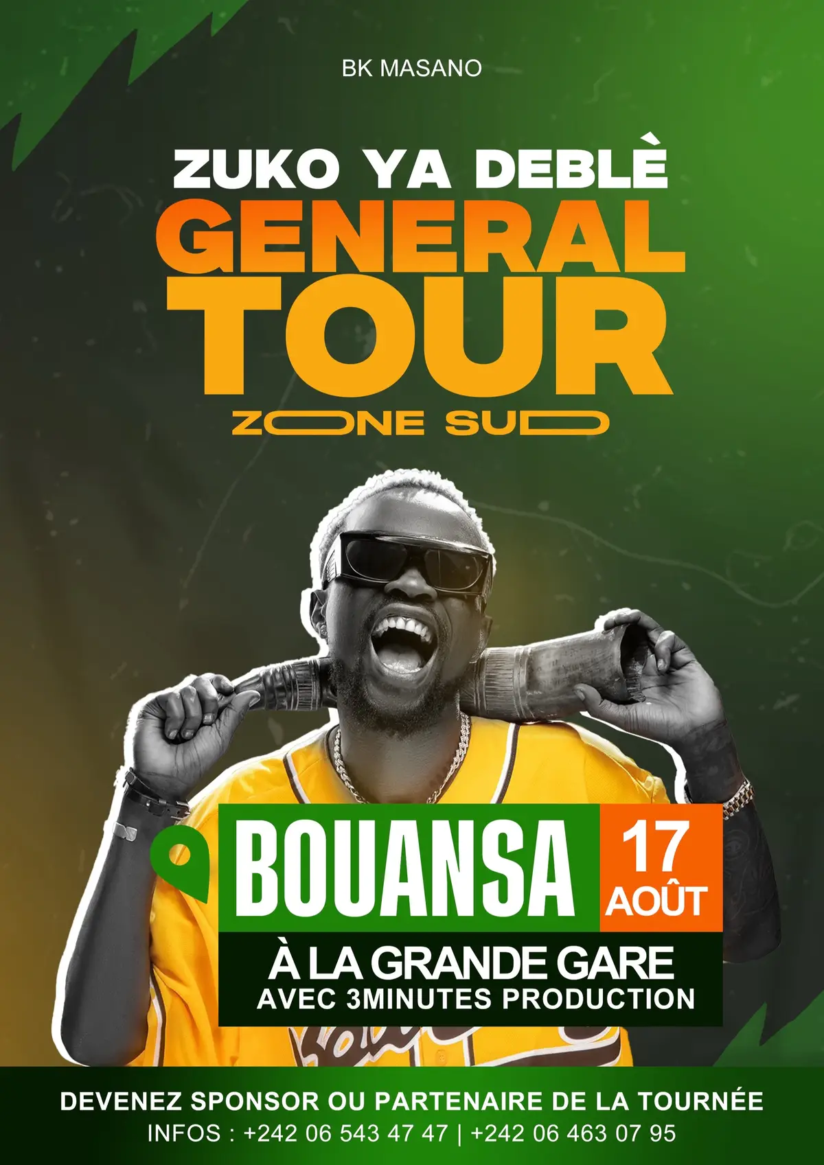 Rendez-vous ce 17 Août à la grande gare de Bouansa à partir de 17H 🕔 nous débuterons la tournée ensemble 🤩 #generaltour #bouansa #zukoyadeble #congobrazzaville242🇨🇬 #pourtoi 
