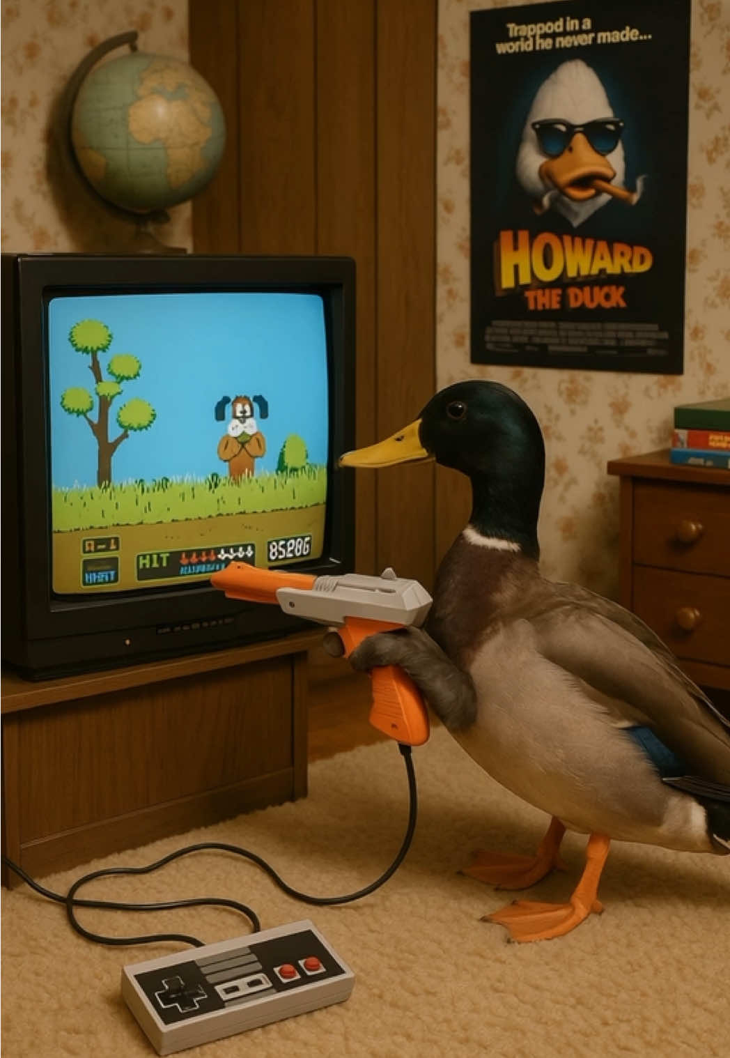 When the hunter becomes the hunted 🎯🦆 #DuckHunt #RetroGaming #HowardTheDuck #NESVibes #80sNostalgia #nintendo 