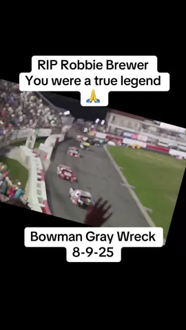 RIP Robbie Brewer. Last night we lost a legend driver in the racing community. It has been determined that he suffered a heart attack during the race and his foot was laid on the gas as he hit the wall. #robbiebrewer #bowmangraystadium #RIP #racecars #youwilbemissed 